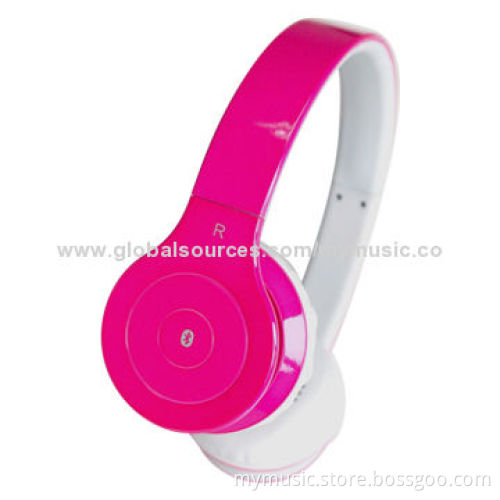 Novelty Design Bluetooth Headphones with Stereo Sound, Rosy Color, 30mA Current